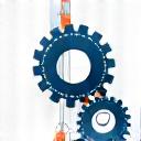 Icoon dat tandwielen en een persoon in elkaar laat overlopen.